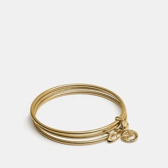 COACH Horse and Carriage Trio Charm Bangle Bracelets NWT - Picture 2 of 5